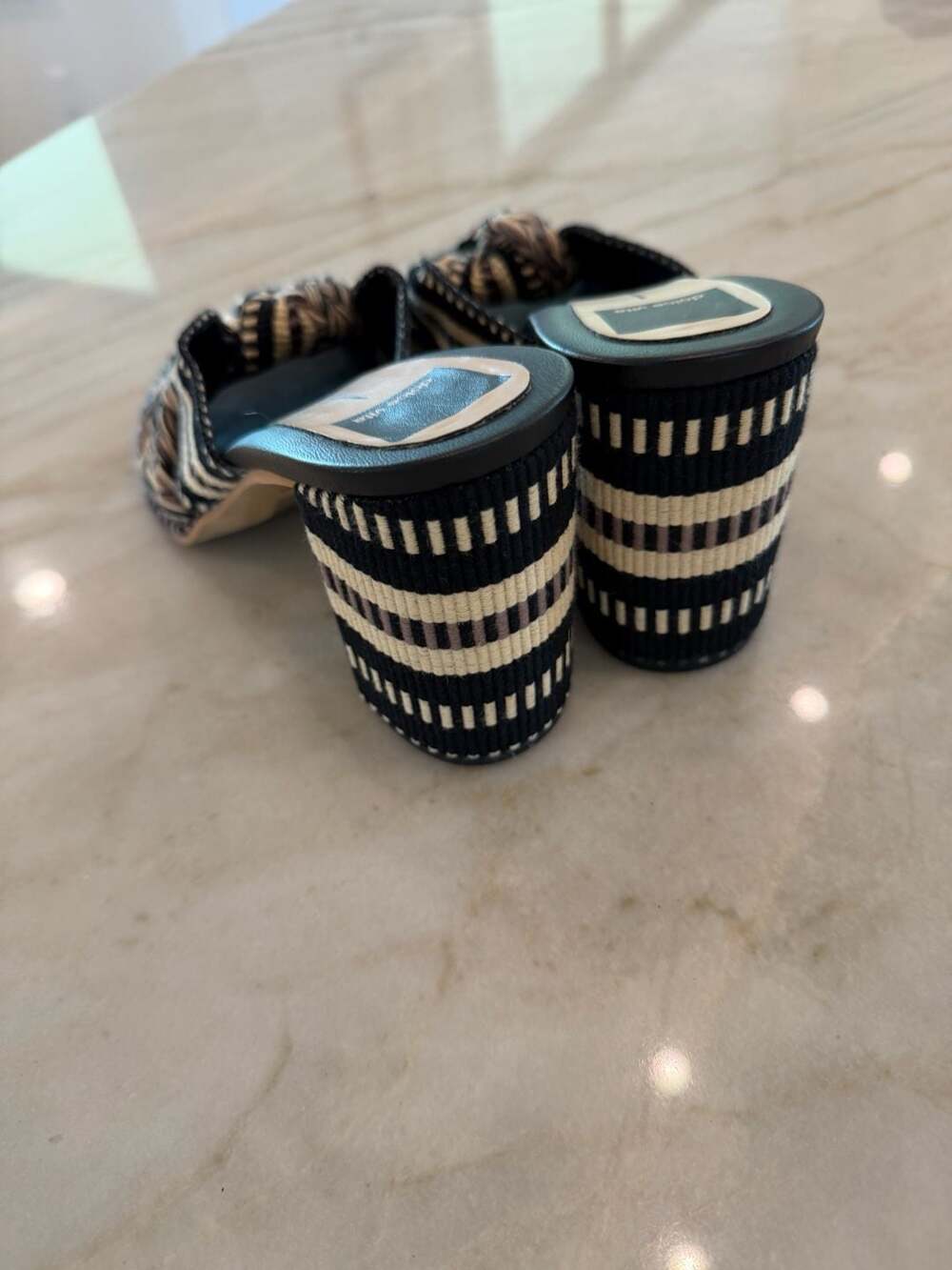 Dolce Vita Brilah Knotted Black Multi Woven Block Heel Sandal - Picture 2 of 5